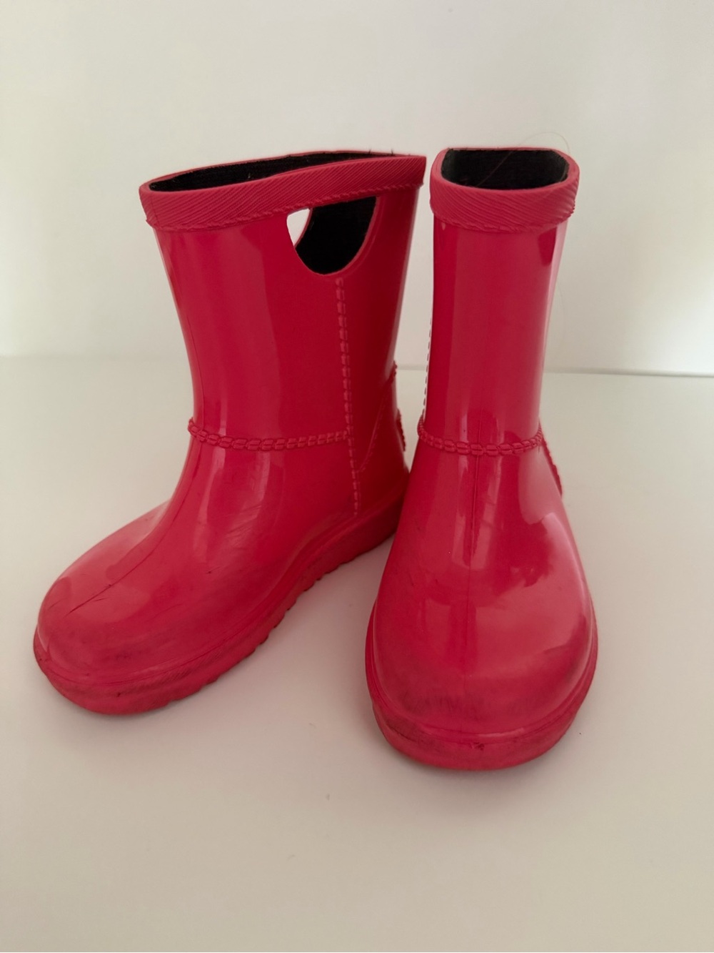 UGG Kids Pink Glossy Pull-On Rain Boots